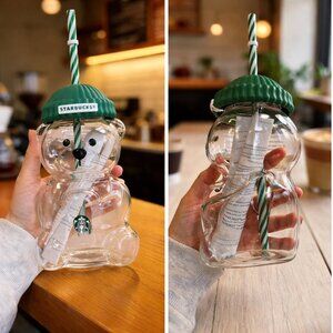 Starbucks Bearista Limited Edition Bear Glass Cold Cup-Rare
